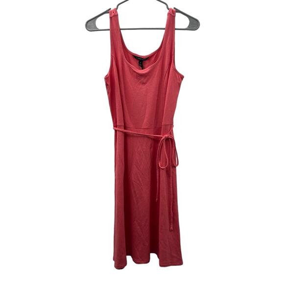 41 Hawthorn Solid Belted Sleeveless Mini Dress in Coral Size M‎ NEW - Picture 1 of 5